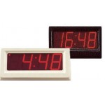 L.E.D. Digital Wall Clock - 2.5" Display in Plastic Case w/ Battery Backup