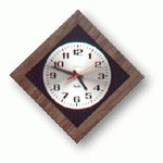 Designer Wall Clock - Middletown Style, 8" Quartz, Diamond Wood Color Case