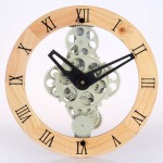 Moving Gear Wall Clock - Gear Style 333 - Wooden Bezel